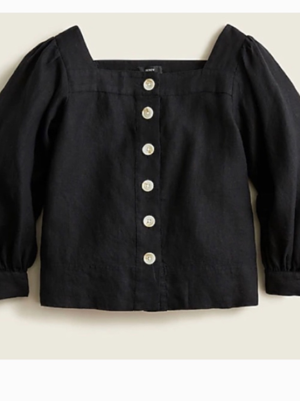 J Crew Square-neck button-front linen top  - small